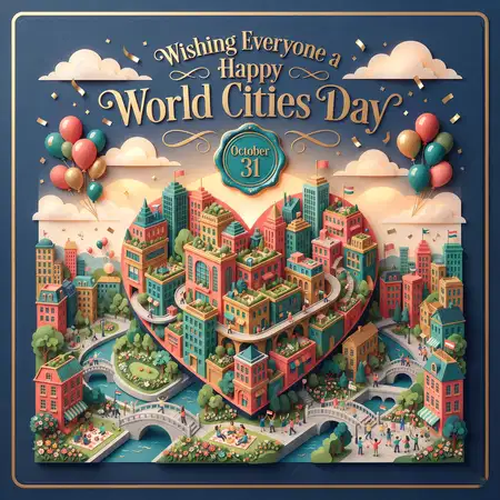 world cities day 2026 facebook greeting post - World Cities Day 2026