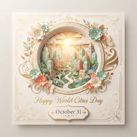 world cities day 2026 october 31 greeting poster - World Cities Day 2026