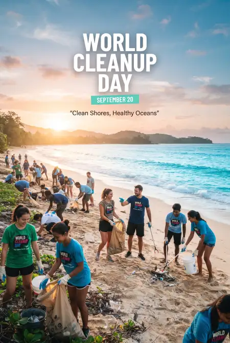 world cleanup day beach cleaning image - World Cleanup Day 2026