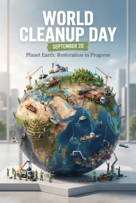 world cleanup day clean planet illustration - World Cleanup Day 2026