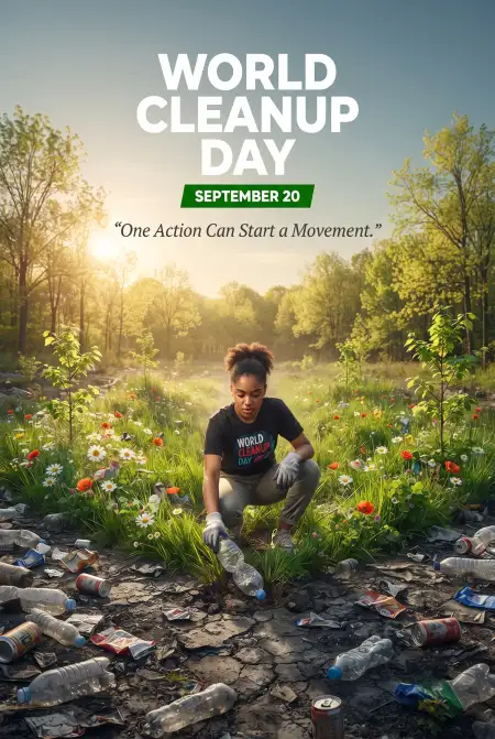 world cleanup day environmental volunteer poster - World Cleanup Day 2026