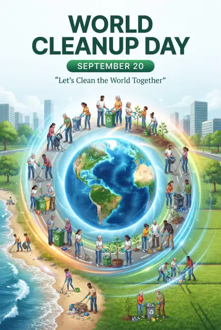 world cleanup day green earth poster - World Cleanup Day 2026