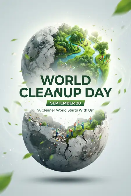 world cleanup day green planet illustration - World Cleanup Day 2026