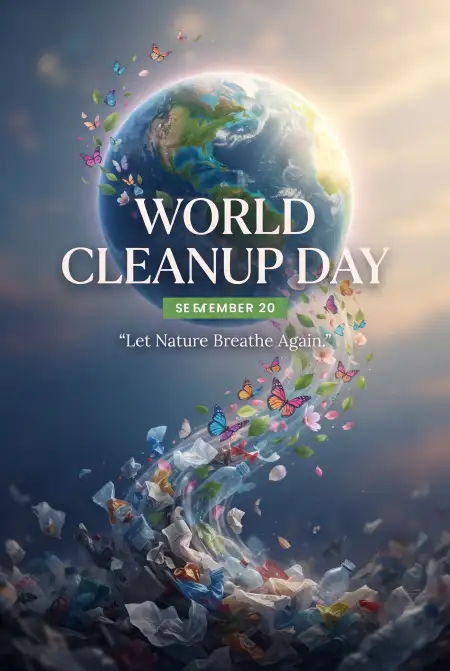 world cleanup day healthy planet poster - World Cleanup Day 2026