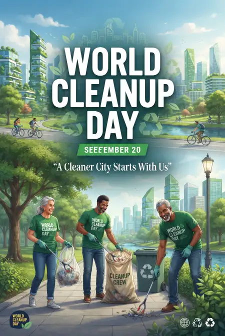 world cleanup day neighborhood cleanup poster - World Cleanup Day 2026