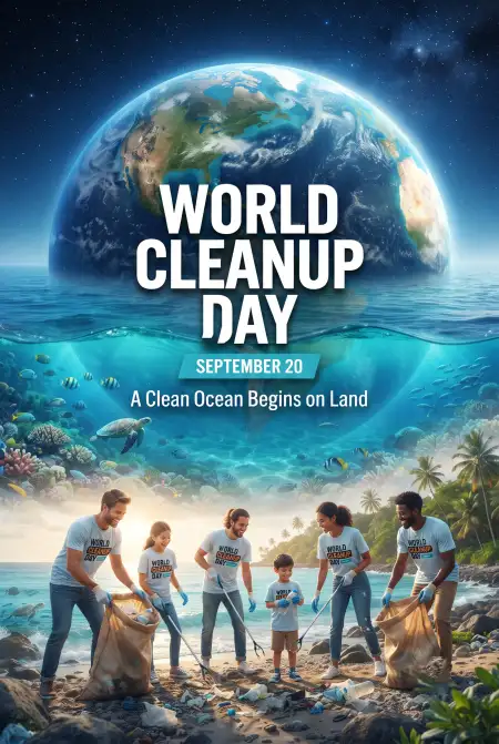 world cleanup day ocean cleanup poster - World Cleanup Day 2026