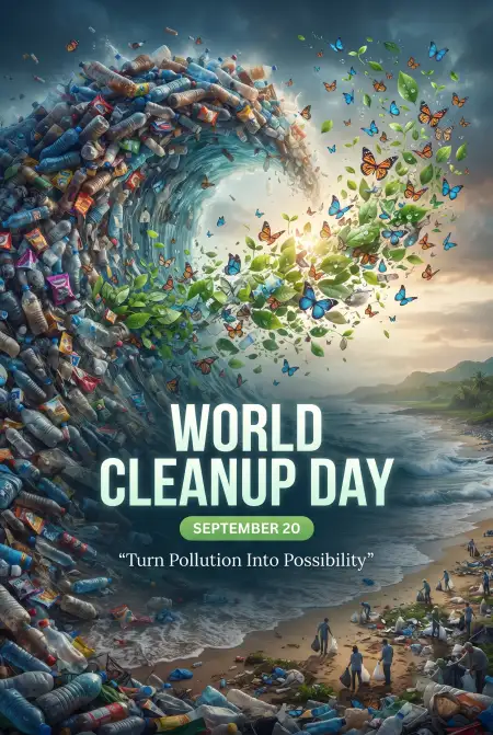 world cleanup day plastic pollution poster - World Cleanup Day 2026