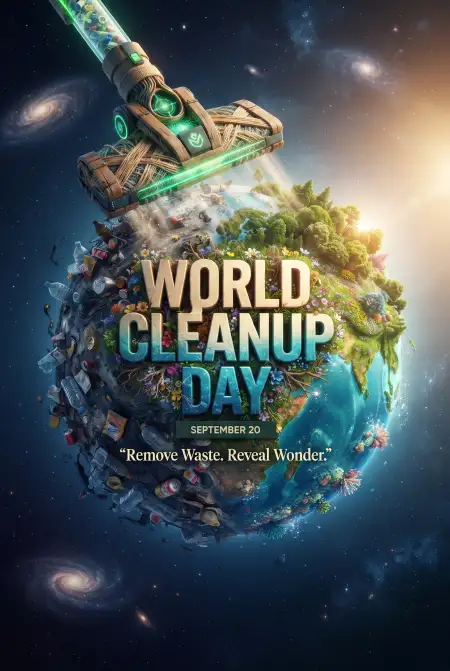 world cleanup day reduce reuse recycle poster - World Cleanup Day 2026