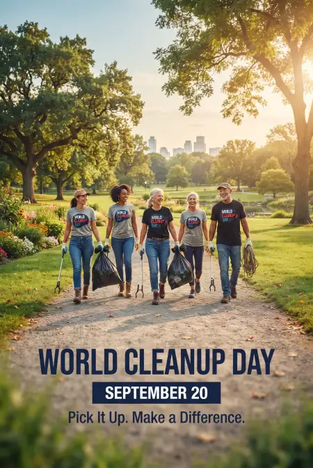 world cleanup day volunteers cleaning park - World Cleanup Day 2026