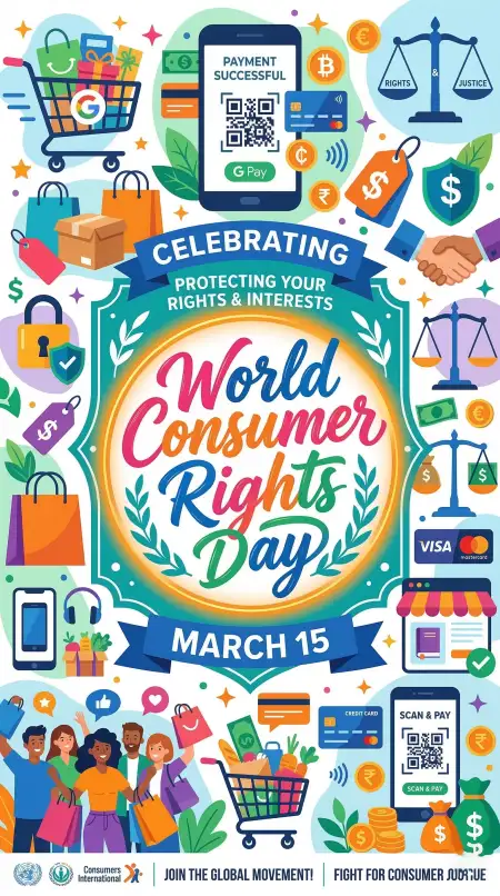 World Consumer Rights Day Poster With Consumer Icon - Free World Consumer Rights Day Download