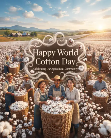 world cotton day agriculture greeting card