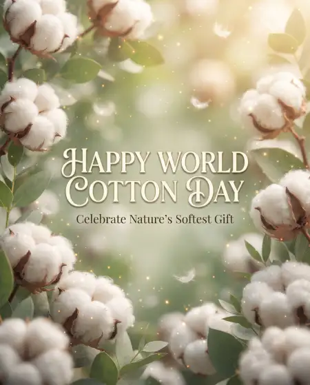 world cotton day cotton field greeting card