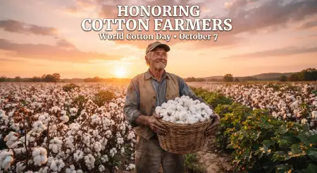 world cotton day farmer greeting card