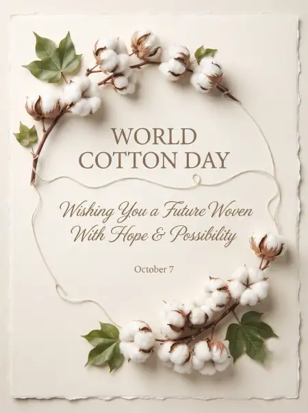 world cotton day greeting card