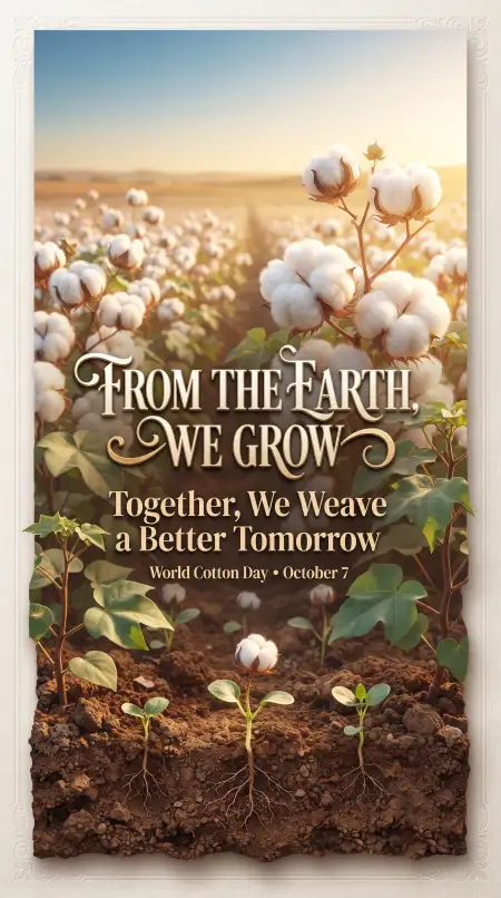 world cotton day inspirational greeting card