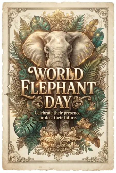 World Elephant Day 2026 Creative Elephant Artwork - Free World Elephant Day 2026 Download