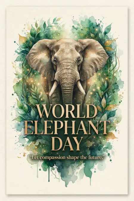 World Elephant Day 2026 Elephant Conservation Poster - Free World Elephant Day 2026 Download