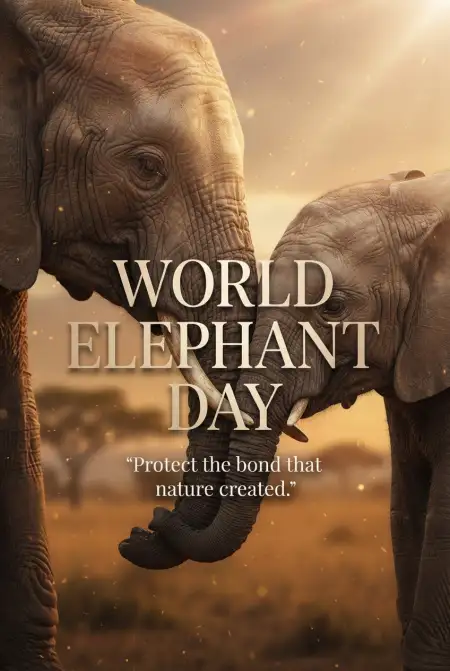World Elephant Day 2026 Endangered Elephant Poster - Free World Elephant Day 2026 Download