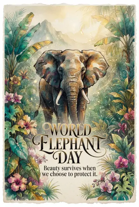 World Elephant Day 2026 Greeting Card - Free World Elephant Day 2026 Download
