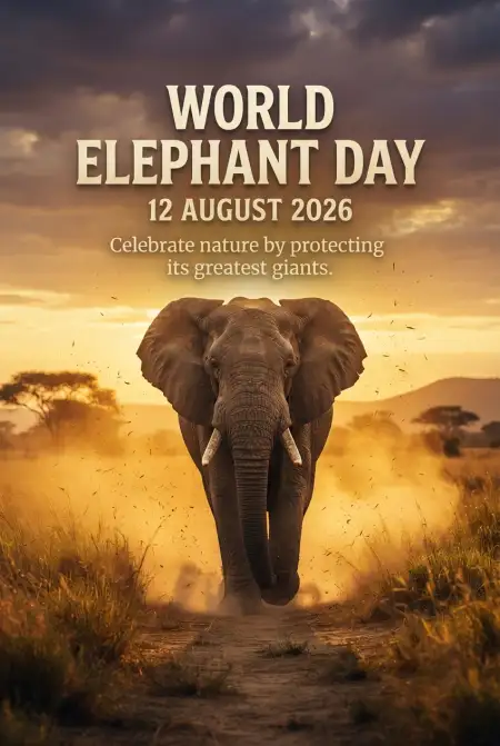 World Elephant Day 2026 Nature Conservation Banner - Free World Elephant Day 2026 Download
