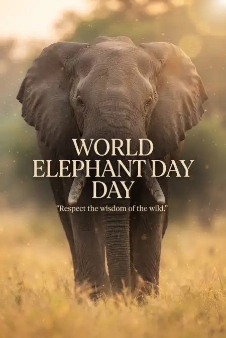World Elephant Day 2026 Pinterest Post - Free World Elephant Day 2026 Download