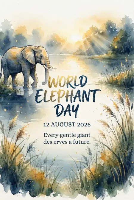 World Elephant Day 2026 Printable Poster - Free World Elephant Day 2026 Download