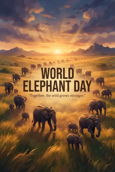 World Elephant Day 2026 School Poster - Free World Elephant Day 2026 Download