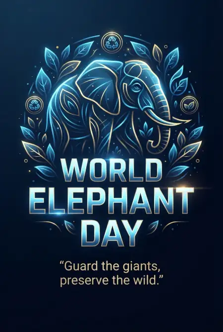 World Elephant Day 2026 Web Banner Png - Free World Elephant Day 2026 Download