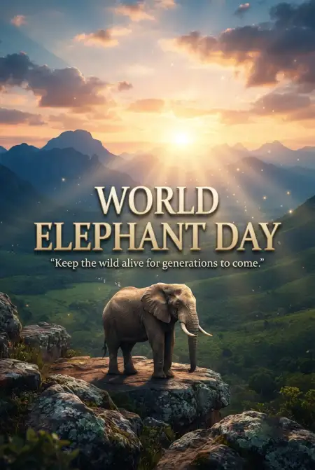 World Elephant Day 2026 Wishes Images - Free World Elephant Day 2026 Download