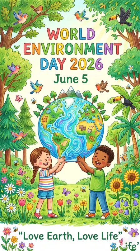 World Environment Day 2026 Art Contest Ideas - Free World Environment Day Kids Artwork 2026 Download