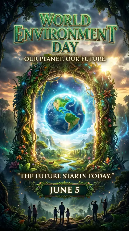 World Environment Day Poster Ideas With Future Generation Message - Free World Environment Day Poster Ideas 2026 Download