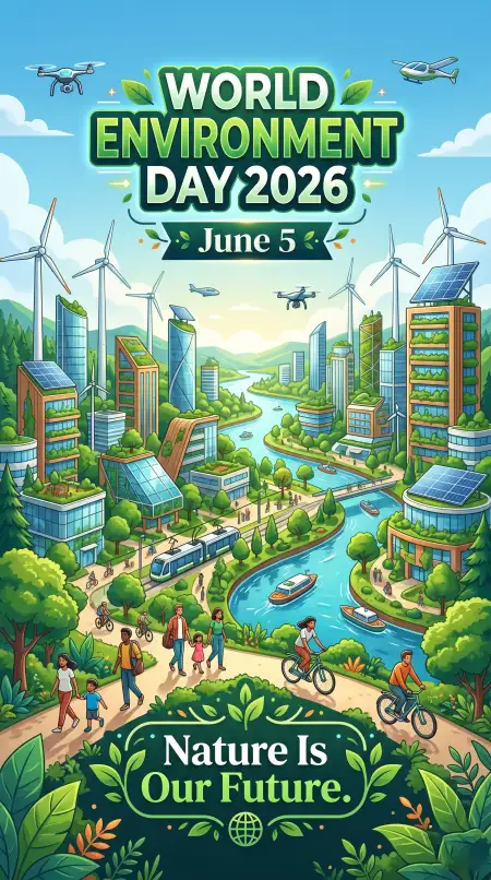 World Environment Day Poster Ideas With Green City Illustration - Free World Environment Day Poster Ideas 2026 Download