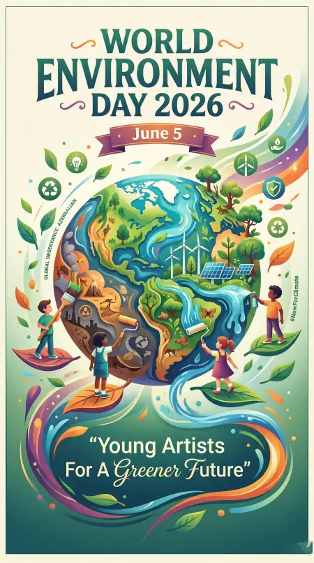 World Environment Day Slogan Poster Artwork - Free World Environment Day Kids Artwork 2026 Download