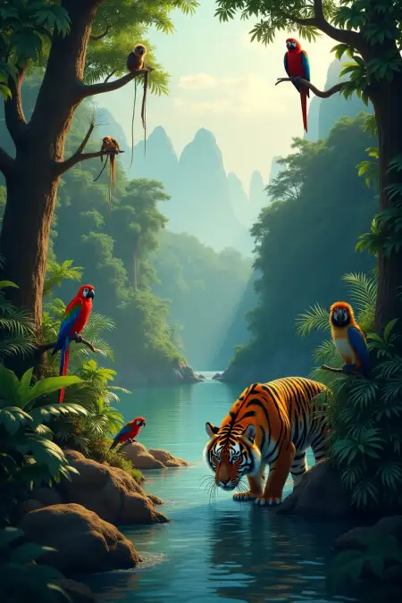 World Forest Day Background Featuring Endangered Wildlife - Free Background Download