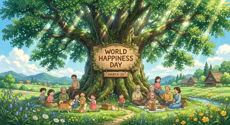 Free World Happiness Day 2026 Children Happiness Scene Prompt Image Download