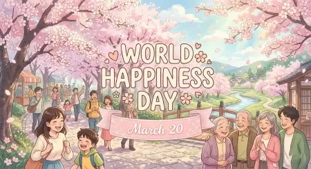 Free World Happiness Day 2026 Ghibli Style Prompt Image Download