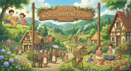 Free World Happiness Day 2026 Greeting Card Design Image Download