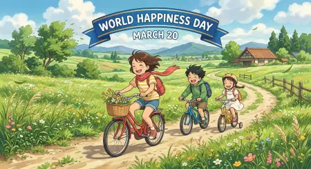 Free World Happiness Day 2026 Nature Happiness Theme Prompt Image Download