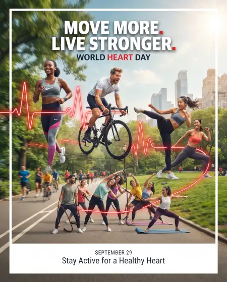 world heart day 2026 active lifestyle poster - World Art Day Digital Art Poster