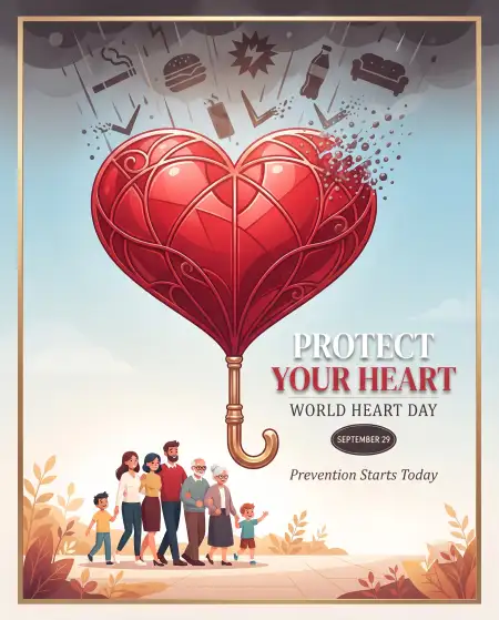 world heart day 2026 prevent heart disease poster - World Heart Day Best Speech In Simple English