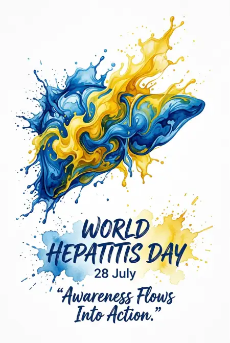 World Hepatitis Day Blue Yellow Poster - Free Blue Download