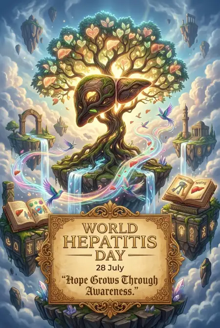 World Hepatitis Day Yellow Ribbon Design - Free World Hepatitis Day 2026 Download
