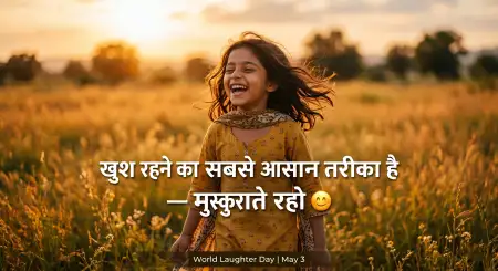 World Laughter Day 2026 Hindi Quotes Images - Free World Laughter Day 2026 Download