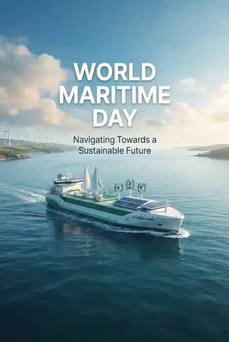 world maritime day 2026 green shipping poster