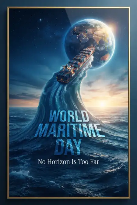 world maritime day 2026 instagram poster design
