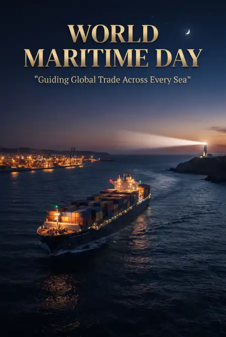 world maritime day 2026 port and shipping poster