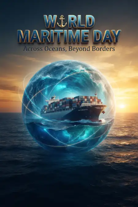 world maritime day 2026 sustainable shipping poster