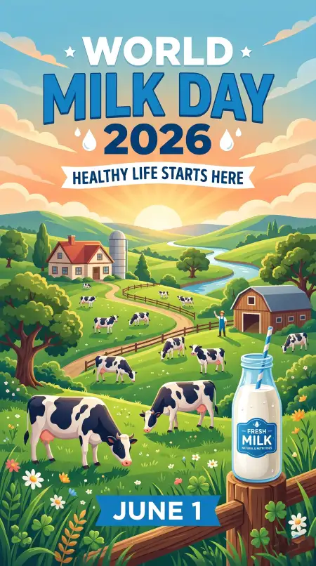 Free World Milk Day 2026 Dairy Awareness Event Posters Image Download