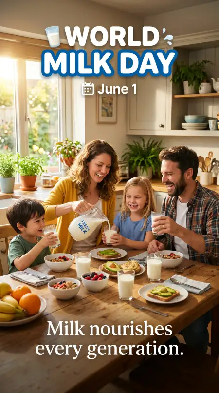World Milk Day Healthy Breakfast Poster - Free World Milk Day Poster Download