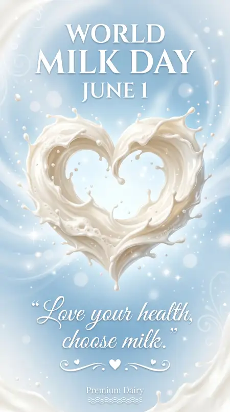 World Milk Day Healthy Message Poster - Free World Milk Day Poster Download